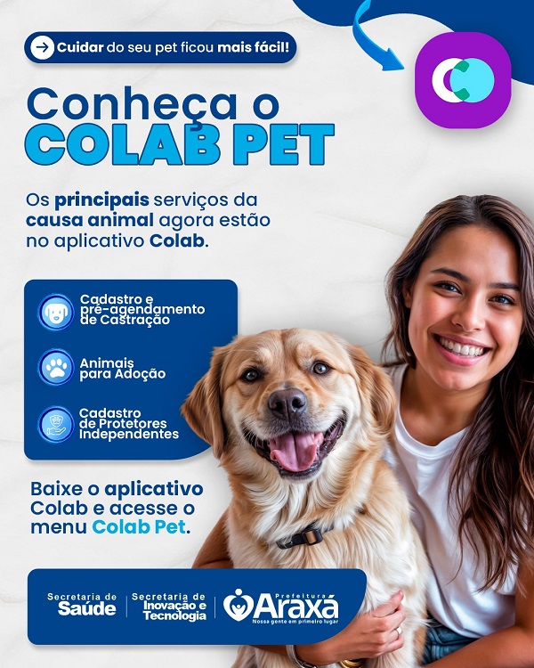 Araxá lança Colab Pet para agendamento de castração e adoção de animais via aplicativo