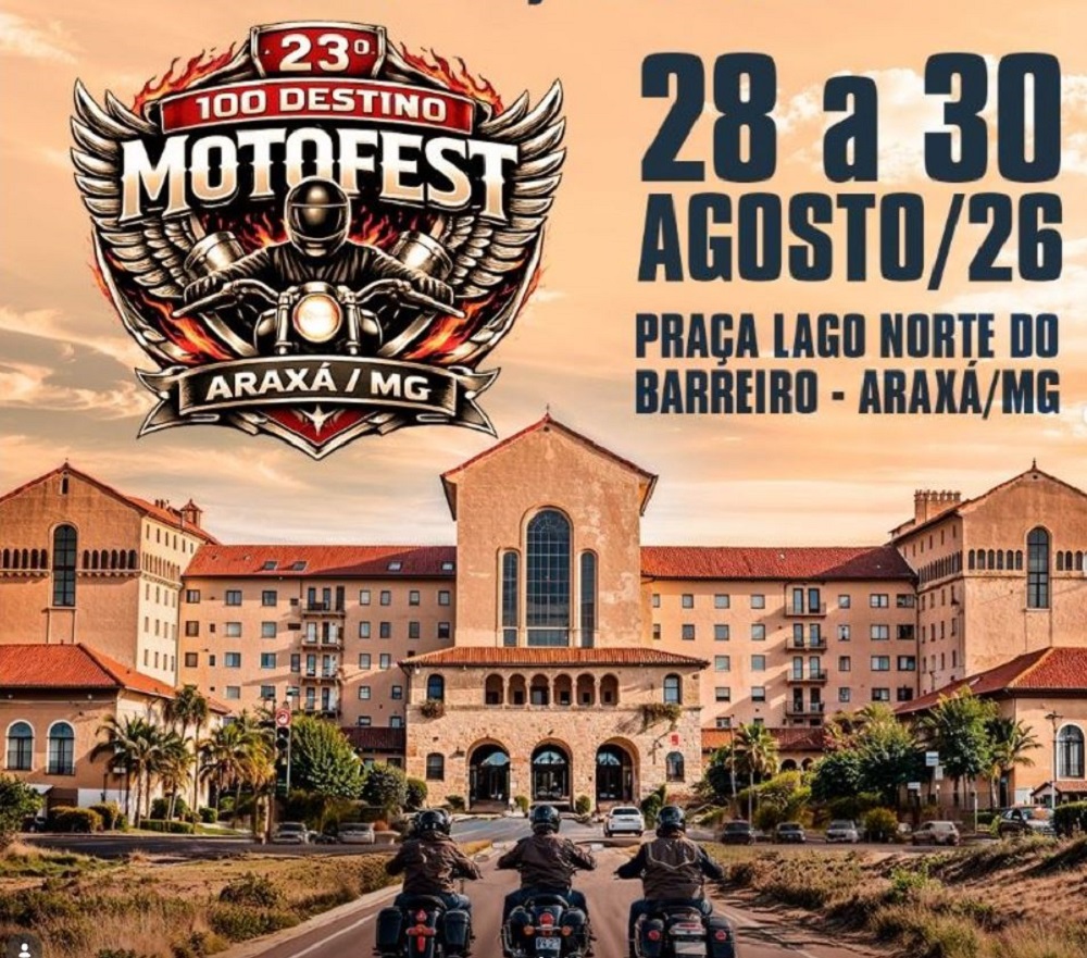Araxá recebe 23ª edição do 100 Destino Motofest com programação de rock e lazer