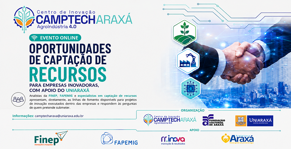 Camptech Araxá promove evento gratuito sobre captação de recursos para empresas